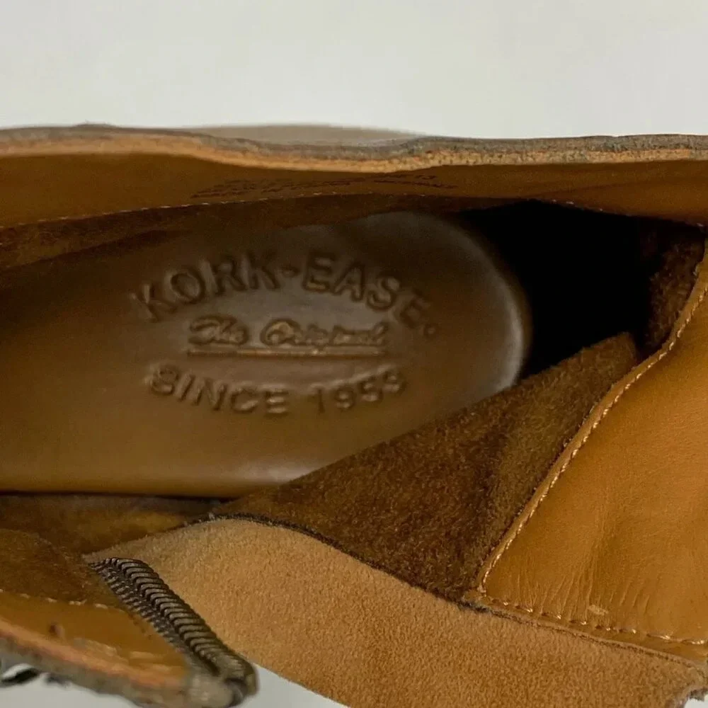 Kork Ease Women's Michelle Leather Side‎ Zip Wedge Bootie Size 8.5